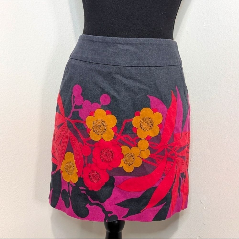 Trina Turk 90s Y2K Floral Whimsical Gardencore Dark Academia Fairy Mod Skirt 6